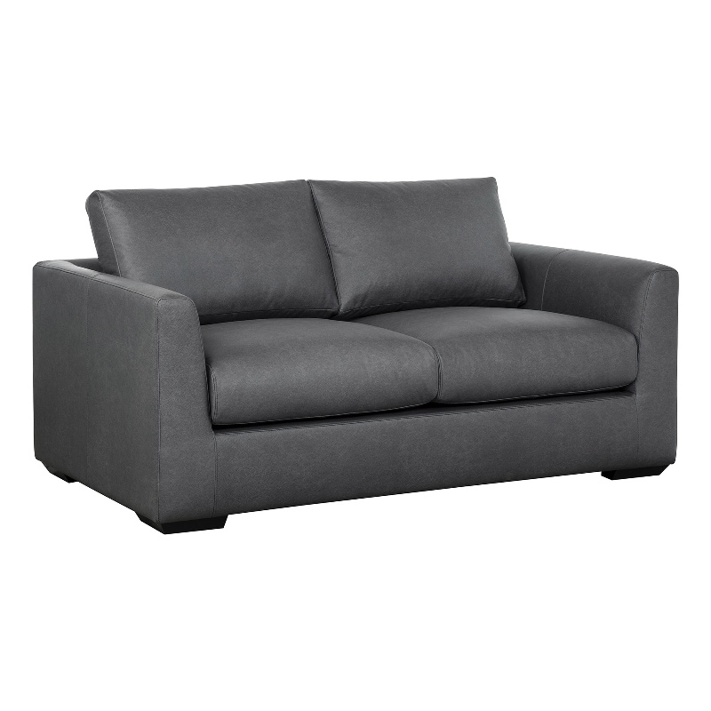Cleo Contemporary Upholstered Loveseat in Pewter