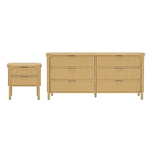Park Contemporary 2-Piece Dresser and Nightstand in Natural