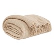 Ashley Furniture Mendez Acrylic Solid Pleated Textured Throw Blanket in Sand