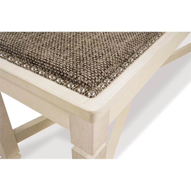 Ashley Bolanburg Large Upholstered Dining Bench in White and Brown