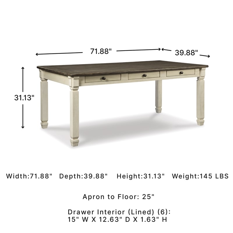 Signature Design by Ashley Bolanburg Dining Table in White