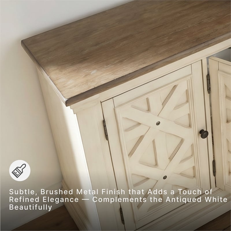Ashley Furniture Furniture Bolanburg Server in Antique White and Weathered Oak