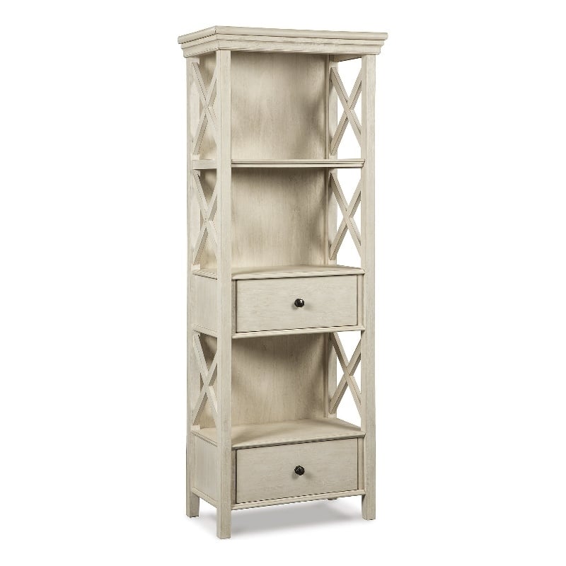 Ashley Furniture Bolanburg 3-Shelf Engineered Wood Bookcase in Antique White