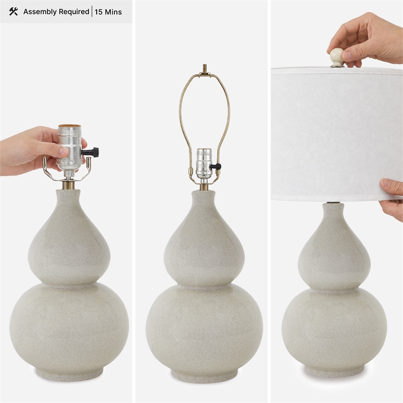 Signature Design by Ashley Saffi Ceramic Table Lamp in Cream