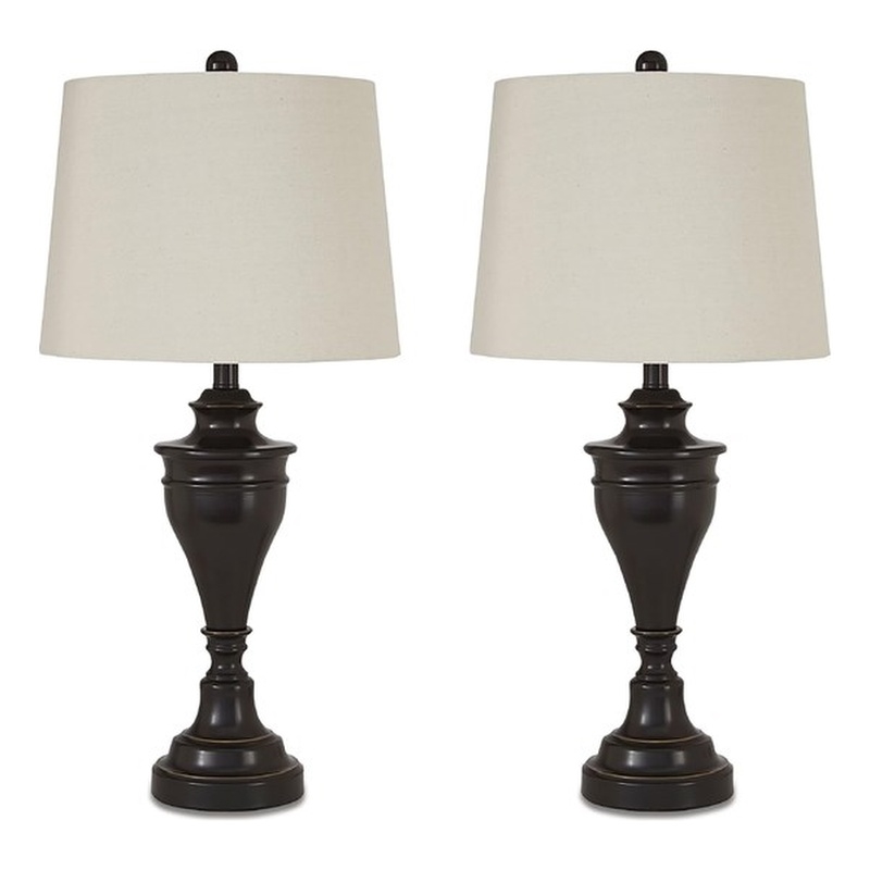 Signature Design by Ashley Darlita Metal Table Lamp in Bronze (Set of 2)