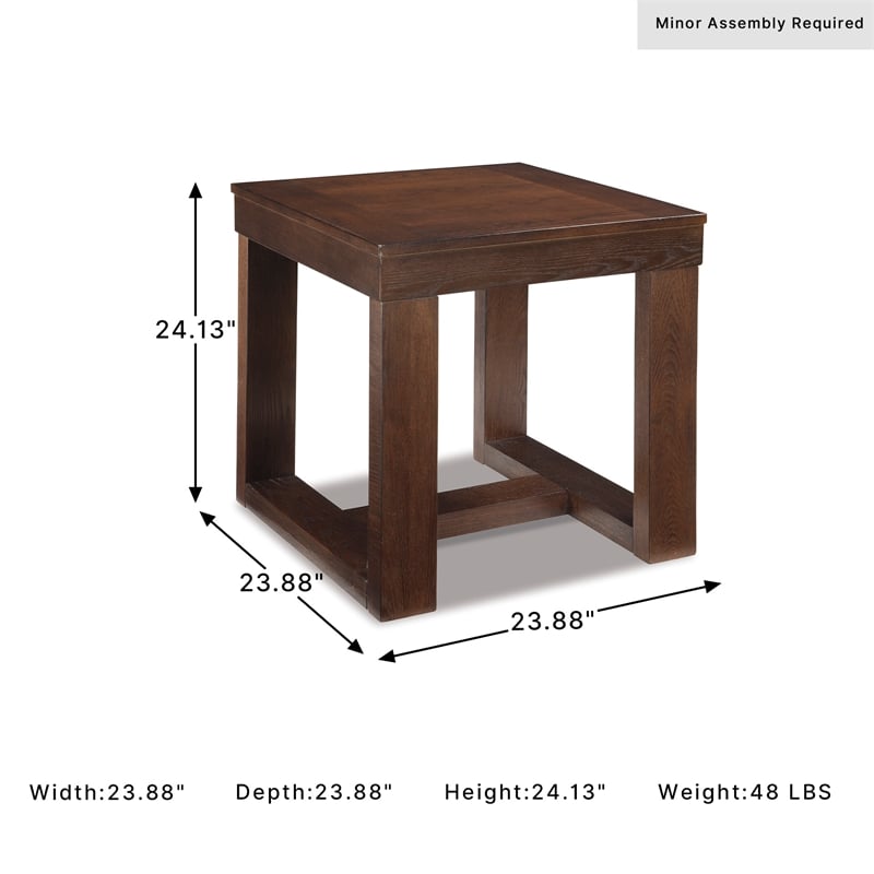 Signature Design by Ashley Watson Square End Table in Dark Brown