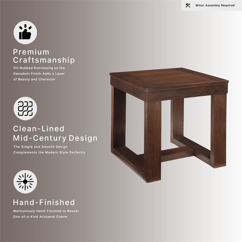 Signature Design by Ashley Watson Square End Table in Dark Brown