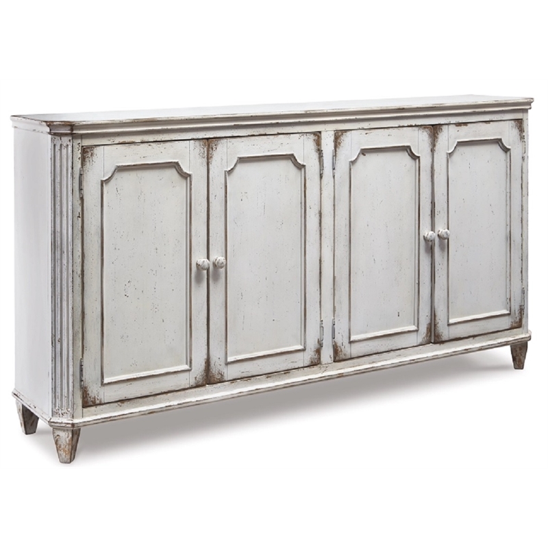 Ashley Furniture Mirimyn Engineered Wood Accent Cabinet in Antique White