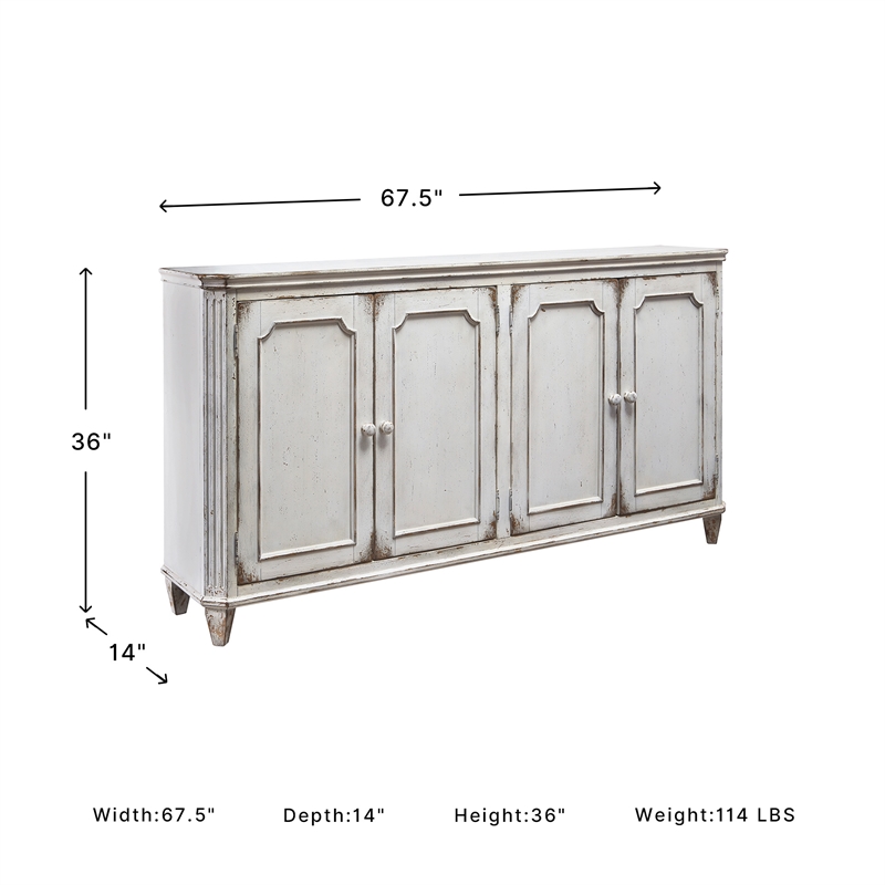 Ashley Furniture Mirimyn Engineered Wood Accent Cabinet in Antique White