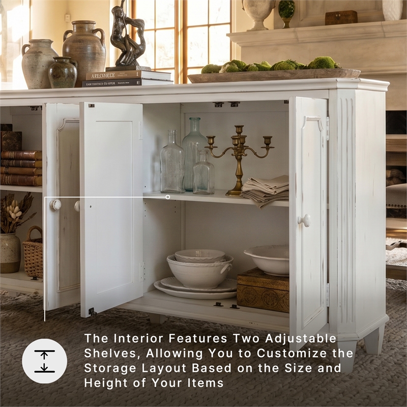 Ashley Furniture Mirimyn Engineered Wood Accent Cabinet in Antique White