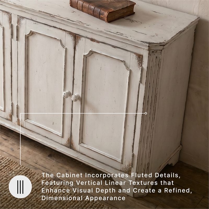 Ashley Furniture Mirimyn Engineered Wood Accent Cabinet in Antique White