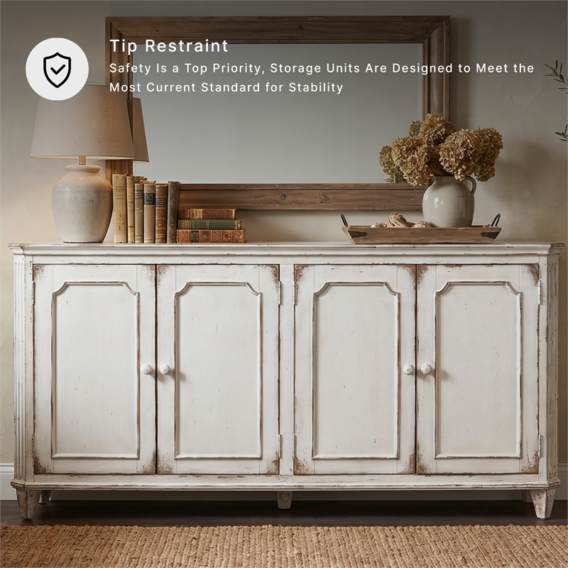 Ashley Furniture Mirimyn Engineered Wood Accent Cabinet in Antique White