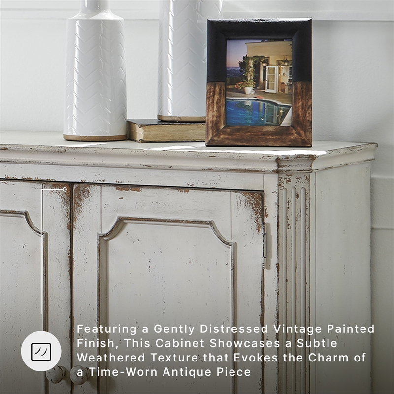 Ashley Furniture Mirimyn Engineered Wood Accent Cabinet in Antique White