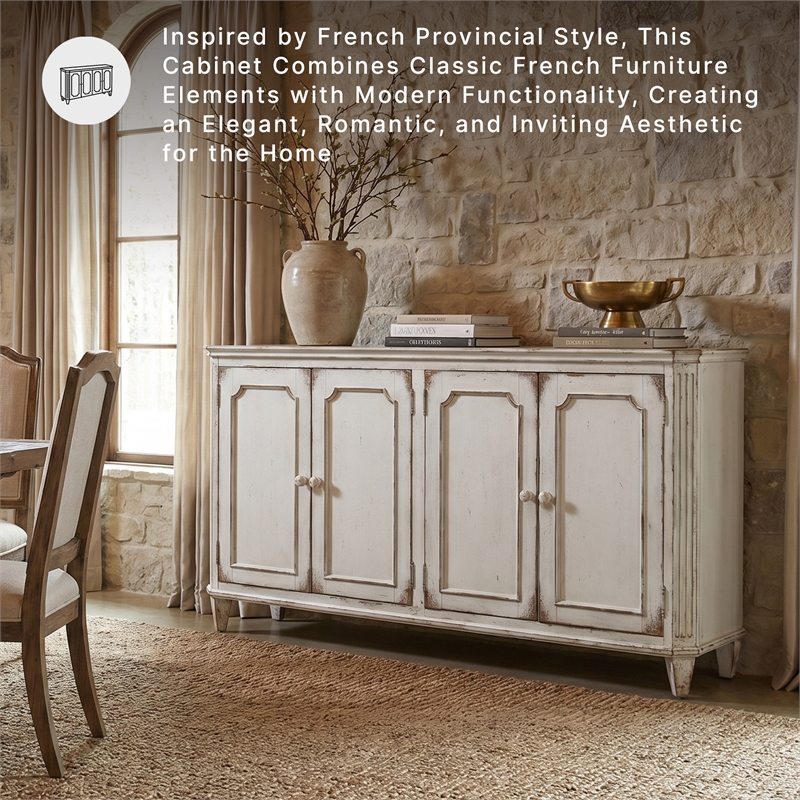 Ashley Furniture Mirimyn Engineered Wood Accent Cabinet in Antique White