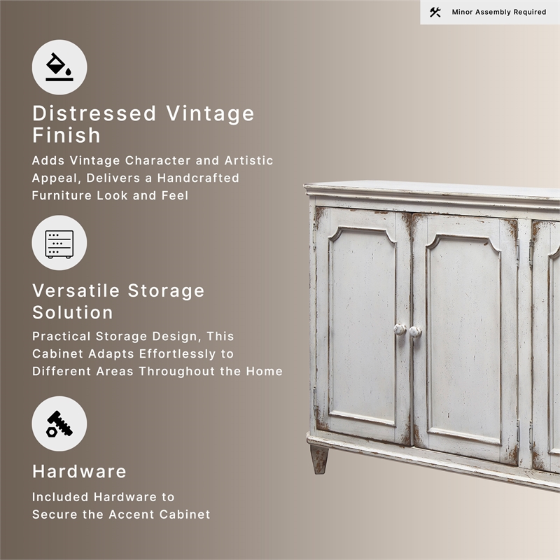 Ashley Furniture Mirimyn Engineered Wood Accent Cabinet in Antique White