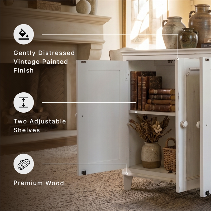 Ashley Furniture Mirimyn Engineered Wood Accent Cabinet in Antique White