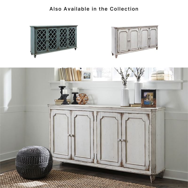 Ashley Furniture Mirimyn Engineered Wood Accent Cabinet in Antique White