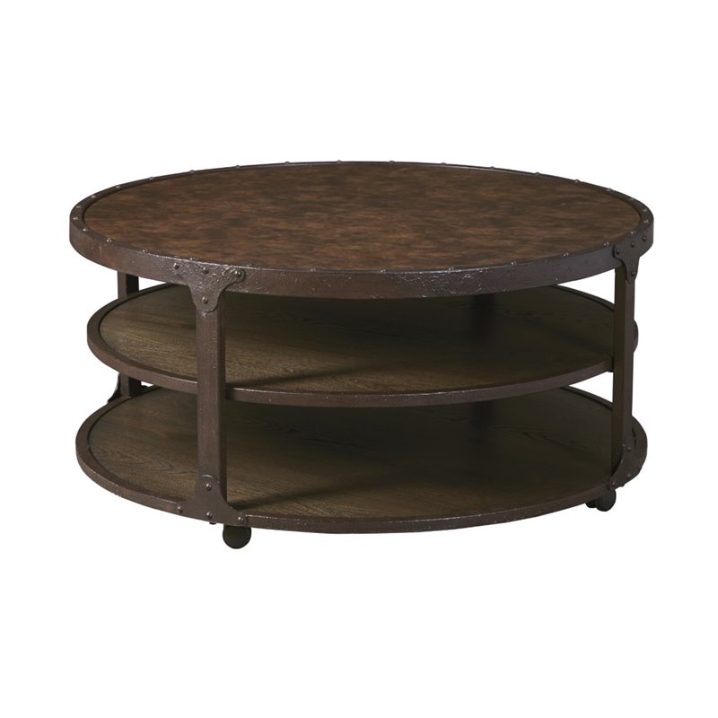 Coffee Tables - Ashley Rogness Rustic Brown Round Cocktail Table Coffee Tables - Ashley Rogness Rustic Brown Round Cocktail Table