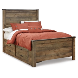 Ashley Furniture Trinell Full Panel Bed with Underbed Storage in Brown