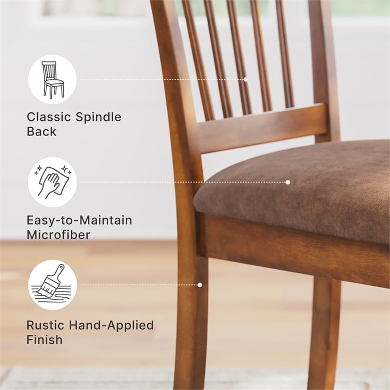 Ashley Berringer Microfiber Upholstered Dining Side Chair in Rustic Brown