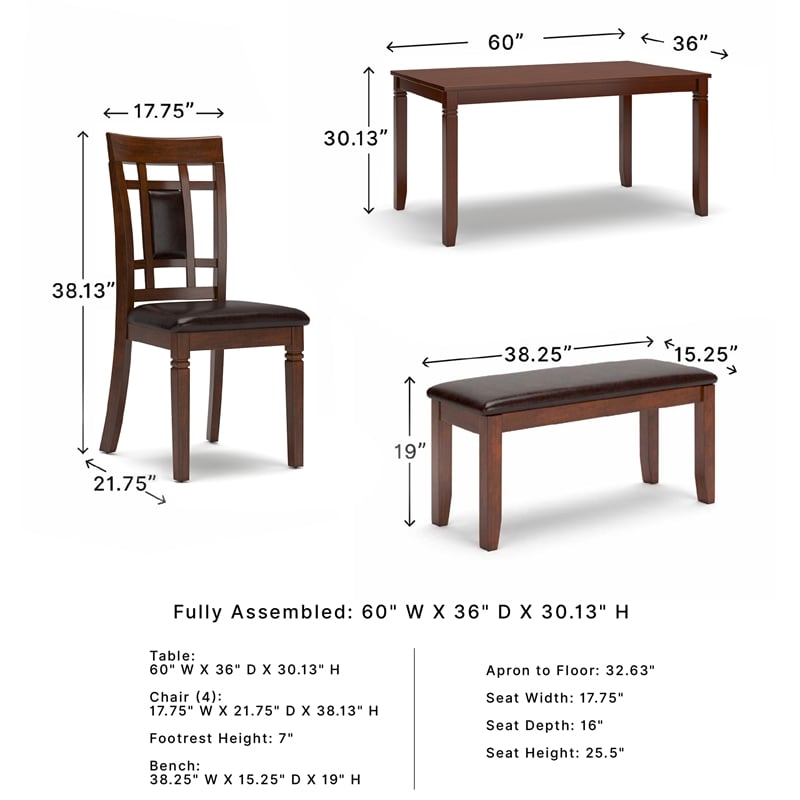 Signature Design by Ashley Bennox 6-Piece Engineered Wood Dining Set in Brown