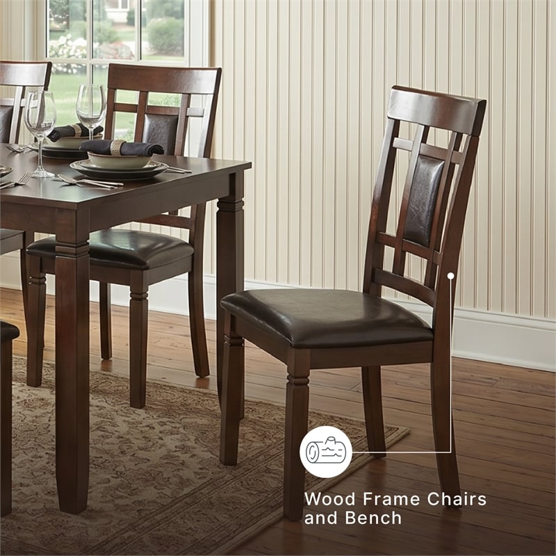Signature Design by Ashley Bennox 6-Piece Engineered Wood Dining Set in Brown