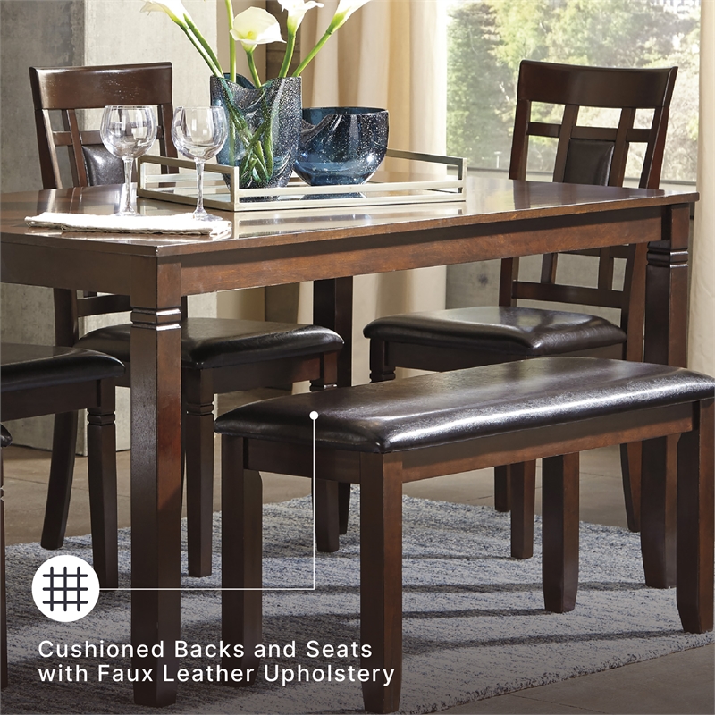 Signature Design by Ashley Bennox 6-Piece Engineered Wood Dining Set in Brown