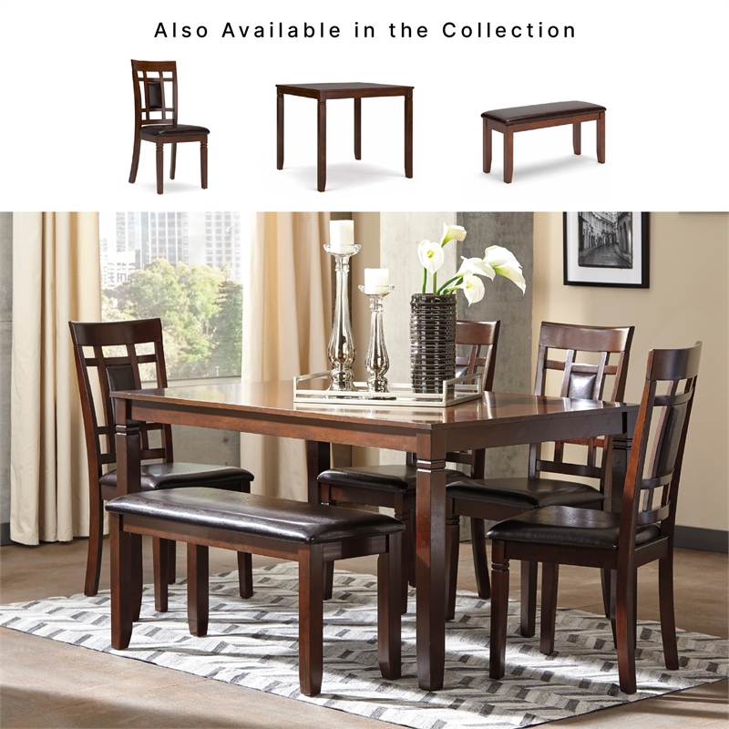 Signature Design by Ashley Bennox 6-Piece Engineered Wood Dining Set in Brown