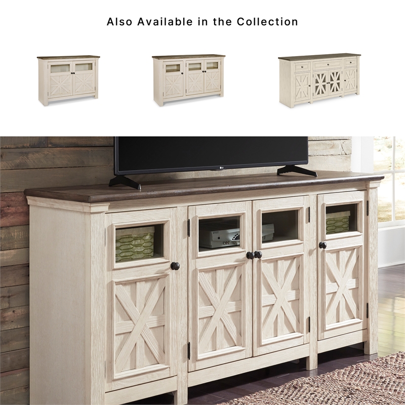 Ashley Furniture Bolanburg Engineered Wood Extra Large TV Stand in Two-Tone