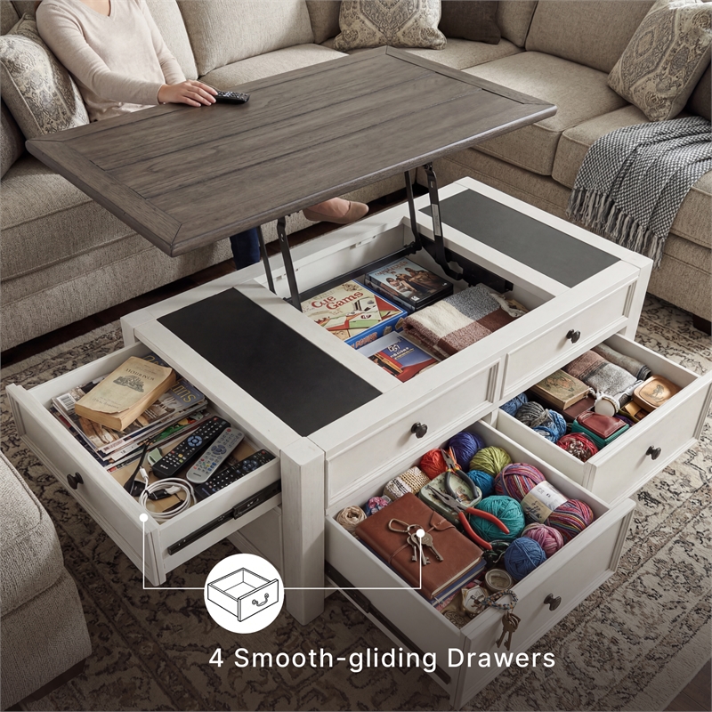 Ashley Furniture Bolanburg Engineered Wood Lift-Top Cocktail Table in Two-Tone
