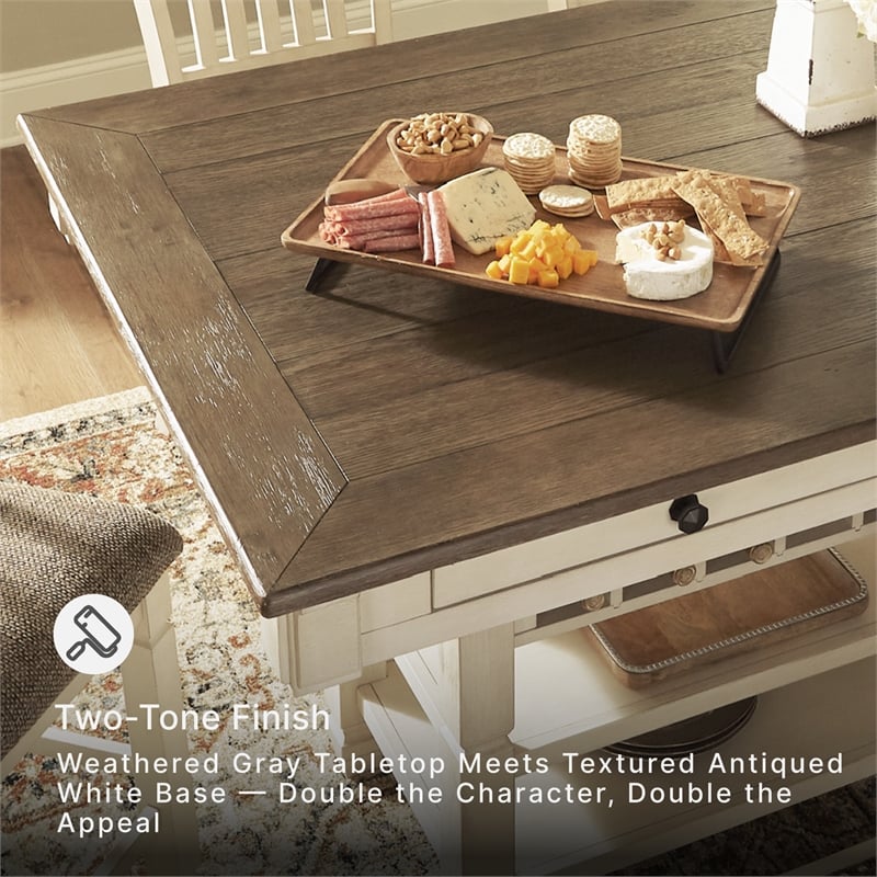 Ashley Bolanburg Engineered Wood Counter Height Dining Table in Two-Tone