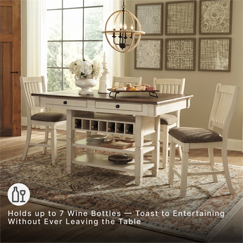 Ashley Bolanburg Engineered Wood Counter Height Dining Table in Two-Tone