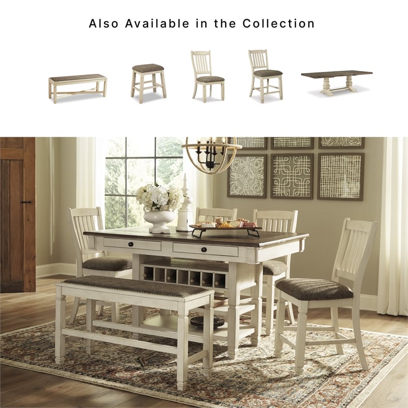Ashley Bolanburg Engineered Wood Counter Height Dining Table in Two-Tone