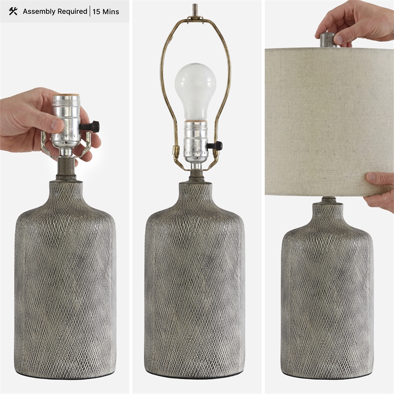 Signature Design by Ashley Linus Ceramic Table Lamp in Antique Black