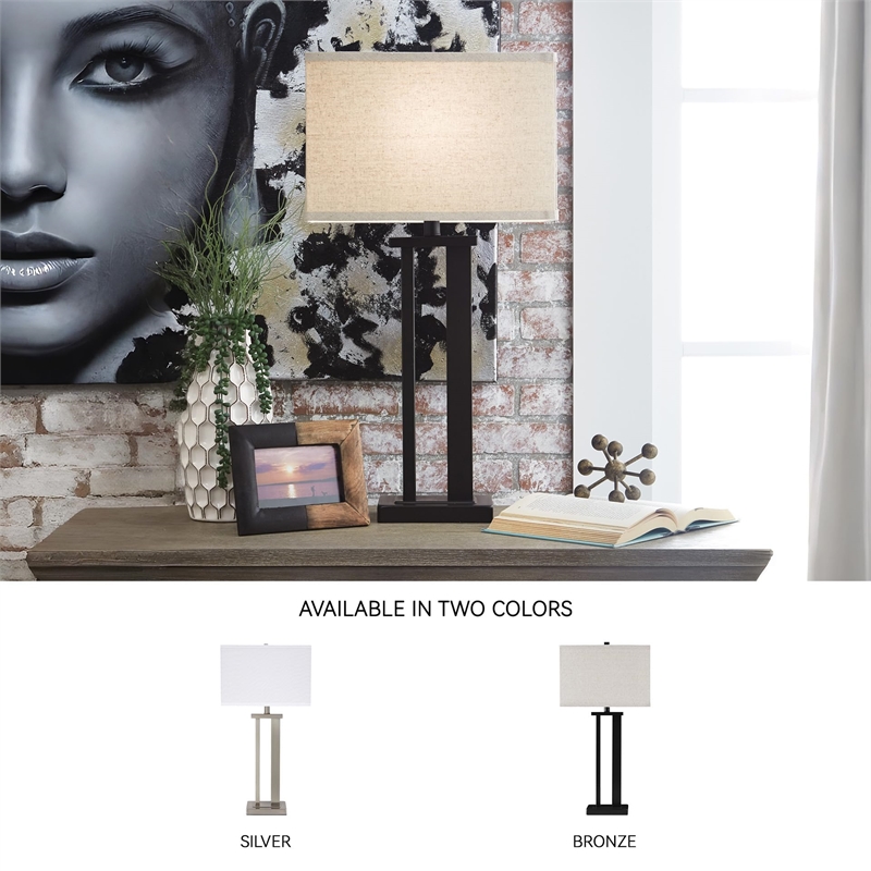 Signature Design by Ashley Aniela Metal Table Lamp in Bronze (Set of 2)