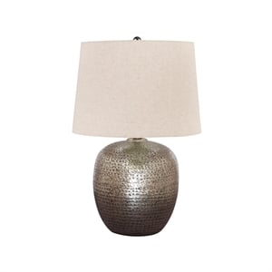 Signature Design by Ashley Magalie Metal Table Lamp in Antique Silver