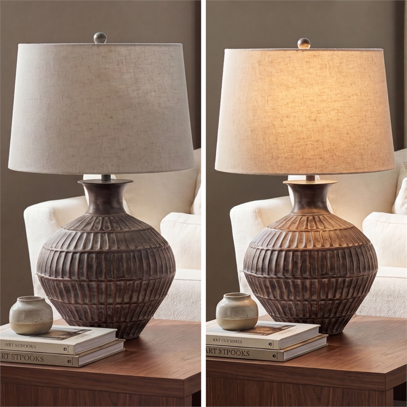 Signature Design by Ashley Magan Metal Table Lamp in Antique Bronze
