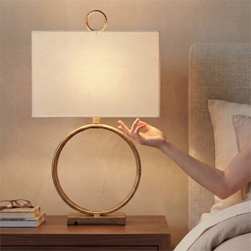 Signature Design by Ashley Mahala Metal Table Lamp in Antique Gold