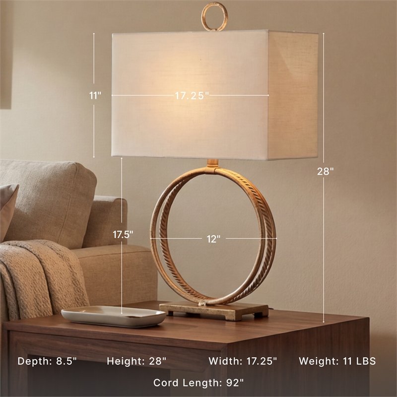 Signature Design by Ashley Mahala Metal Table Lamp in Antique Gold