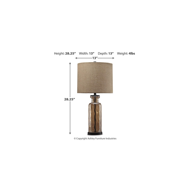 Signature Design by Ashley Laurentia Glass Table Lamp in Champagne