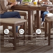 Signature Design by Ashley Moriville Upholstered Counter Dining Bench in Beige