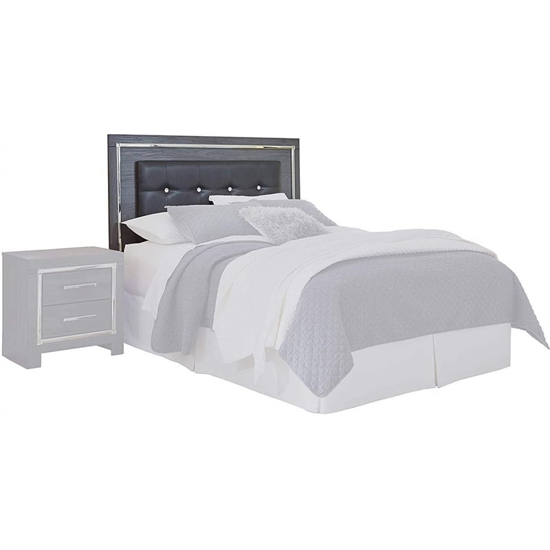 Signature Design by Ashley Lodanna Tufted Full Queen LED Panel Headboard in Gray
