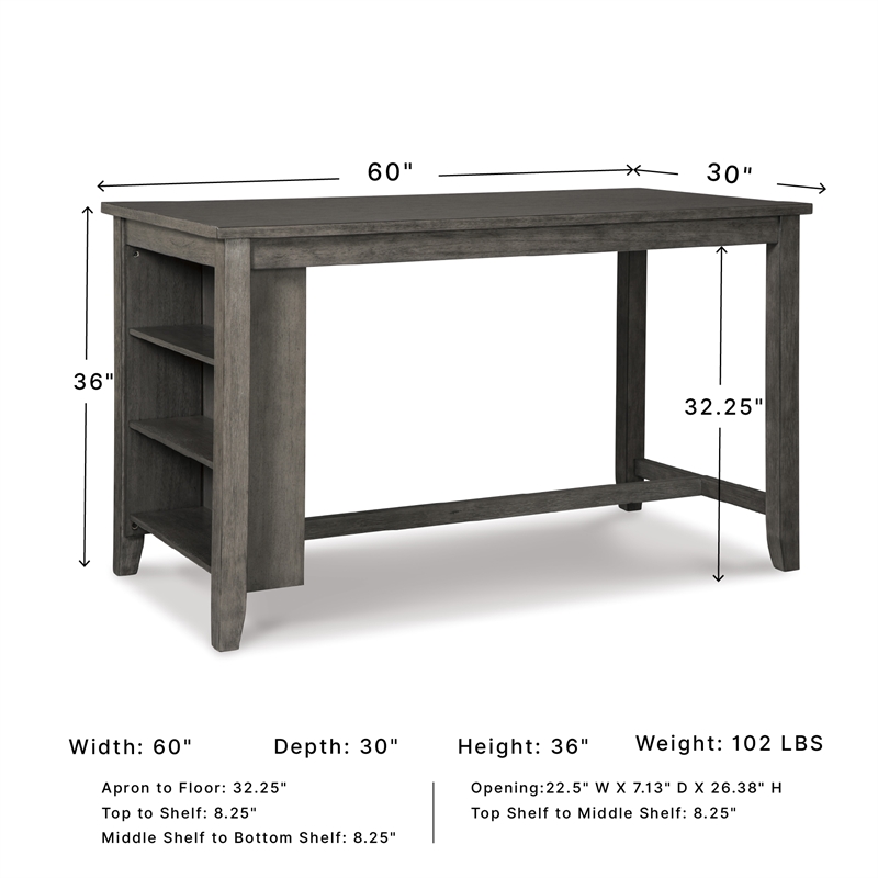 Signature Design by Ashley Caitbrook Counter Height Dining Table in Gray