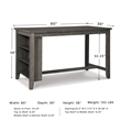 Signature Design by Ashley Caitbrook Counter Height Dining Table in Gray
