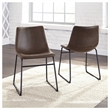 Ashley Furniture Centiar Faux Leather Dining Side Chair in Brown and Black
