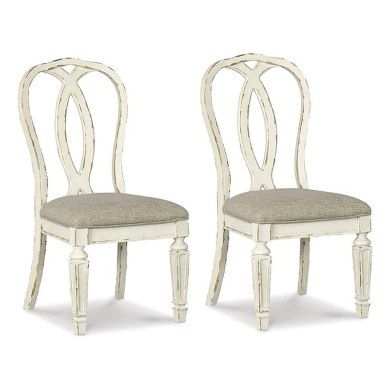 Ashley Furniture Realyn Engineered Wood Dining Side Chair in Chipped White