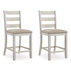 Signature Design by Ashley Skempton 25&quot Counter Stool in White and Gray