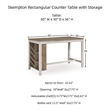 Ashley Skempton Counter Height Dining Table w/Wine Rack in White/Light Brown