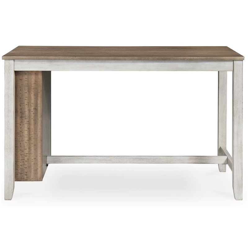 Ashley Skempton Counter Height Dining Table w/Wine Rack in White/Light Brown