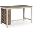 Ashley Skempton Counter Height Dining Table w/Wine Rack in White/Light Brown